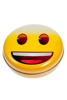 Metalldose Emoji Lachen rund 12cm